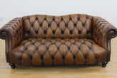 Lewis Montgomery 2 Seater Chesterfield Sofa Brown Antique leather
